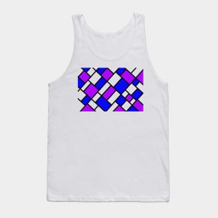 Abstract mosaic pattern grid with random colours blue and purple - illustration Tank Top